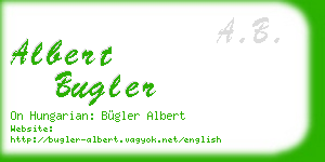 albert bugler business card