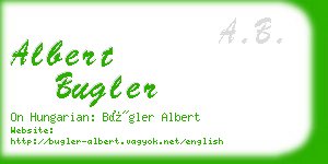 albert bugler business card